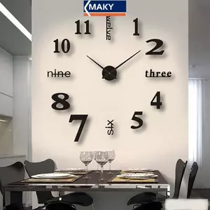 MAKY 1Pc 3D Tường Clo Gương Tường Stiers Sáng Tạo DIY Tường Clos Thiết Kế Hiện Đại Tắt Tiếng Thạch Anh Kim Đồng Hồ Trang Trí Nhà VN