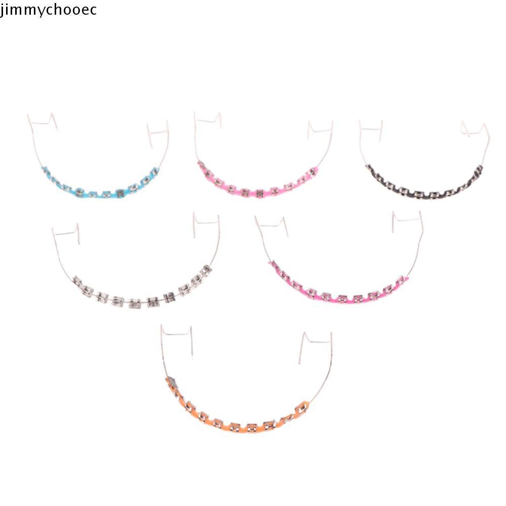 JIMMYCHOOEC 1 Cặp Dây Buộc Chỉnh Nha, Với Dây Kim Loại Trang Trí Nha Khoa Trang Trí Răng Tạm Thời, Phụ Kiện Niềng Răng Chân Đế Giả Nhiều Màu Sắc Giá Đỡ Kim Loại Răng