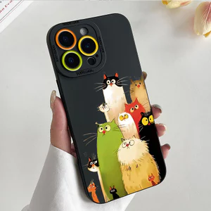 Ốp Lưng iPhone Họa Tiết Mèo Con Mềm Silicone Lỏng Ốp Điện Thoại Cho iPhone 11 12 13 14 15 16 17Pro Max IP 7 8 Plus