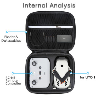 Dành cho túi đựng DJI LITO 1 / X1, hộp tích hợp máy đơn điều khiển từ xa RC-N3 điện kép, hộp đựng máy bay không người lái đeo vai đơn Lito 1