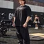 Áo tập gym nam nữ cổ tròn tay ngắn họa tiết quả tạ, chất liệu cotton cao cấp, size từ XS đến 3XL