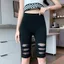 Legging ngắn nữ phong cách mới mùa hè, mỏng nhẹ, co giãn tốt, size lớn và eo cao
