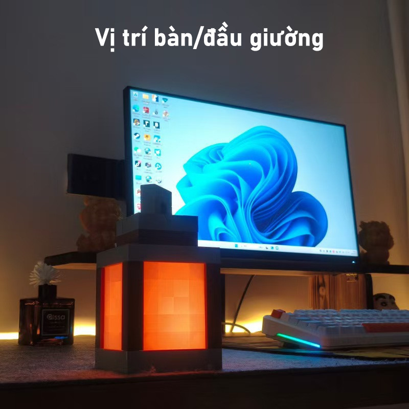 Đèn Ngủ Pixel In 3D – Đổi 16 Màu Có Remote, Treo Tường Trang Trí Phòng Ngủ & Phòng Game