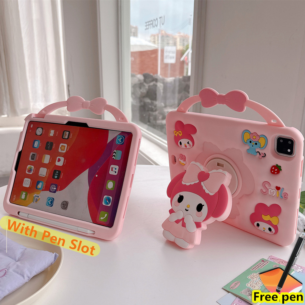 Ốp Lưng Cho iPad A19 12th 2026 Air 11 M4 Air8 A16 2025 2024 M2 / M3 Mini 10.2 "7 8 9 10th 10.9 5 6 9.7" 1234 Xoay 360 Chân Đế Máy Tính Bảng Có Khe Cắm Bút Vỏ Dây Đeo Vỏ Máy Tính Bảng