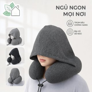 Áo Gối Cổ Hình Chữ U Mềm Mại Cotton Du Lịch Hỗ Trợ Ngủ Máy Bay Tàu Còn Lại Đệm