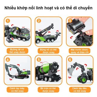 Đồ chơi xe tải cẩu quán tính Hợp kim ABS Xe xây dựng Trẻ em Giả vờ chơi Quà tặng giáo dục
