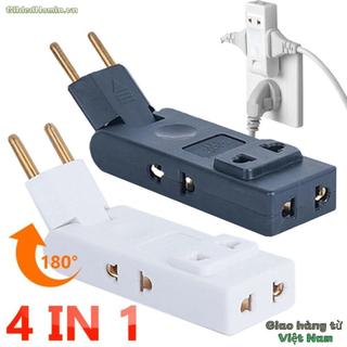 Bộ chuyển đổi phích cắm GILDEDHOMIN, Ổ cắm điện 4 trong 1 EU, Bộ chuyển đổi ổ cắm an toàn xoay 180 độ