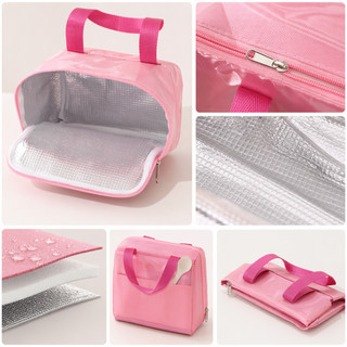 Túi Ăn Trưa Cách Nhiệt Tote Nhiệt Oxford PVC Chống Thấm Nước Miệng Rộng Văn Phòng Dã Ngoại Du Lịch