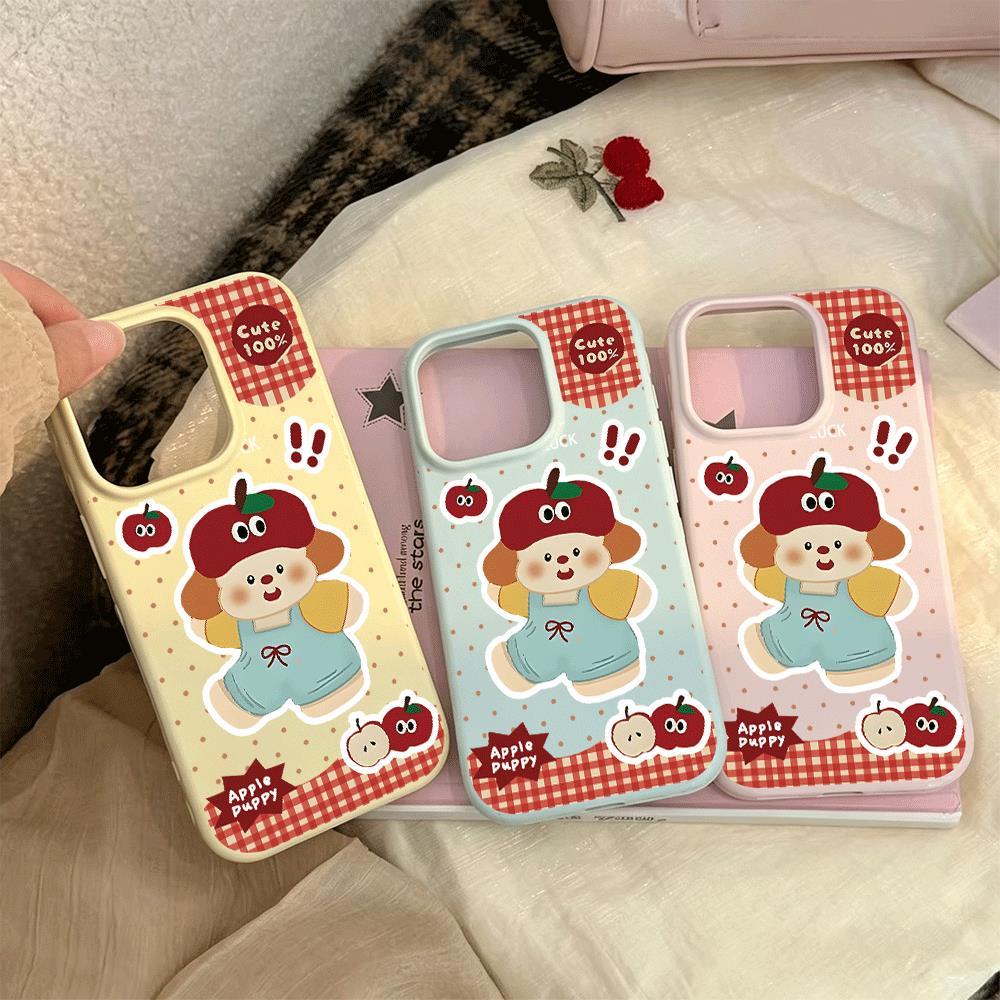 Red Grip Apple Girl cho trường hợp iPhone 17pro iPhone 16/15/14pro Jelly Case