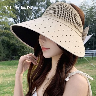YIFEN Nón Chống Nắng Nữ Vành Rộng Hở Chóp - Mũ Đi Biển Leo Núi Kháng Tia UV Thời Trang Mùa Hè Mới
