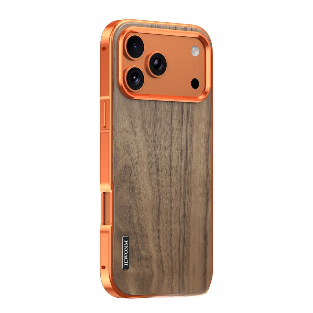 Ốp điện thoại bằng gỗ tự nhiên cho iPhone 17 Pro / Pro Max Ốp điện thoại chống sốc từ tính không khung