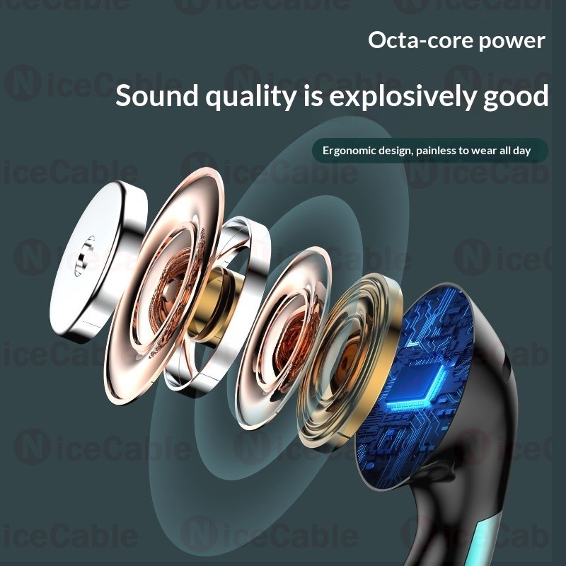 Tai nghe có dây trong tai Đa chức năng Âm thanh vòm 9D Chất lượng âm thanh HiFi Giao tiếp rõ ràng Giảm tiếng ồn Tai nghe có dây 3,5MM AUX Type C