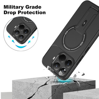 Dành Cho Xiaomi 15T Pro Ốp điện thoại Cứng Cảm Giác Da Có Chân Đế Ẩn Vỏ Từ Tính Cạnh Mềm Chống Sốc Mỏng Vỏ