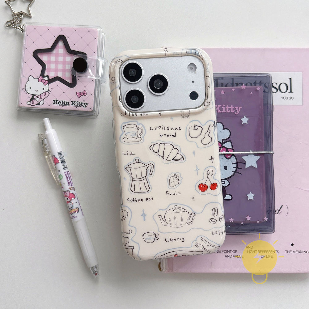 Phone Case For iPhone 17 Pro Max 16 15 TPU Bread Aesthetic Korean Cute