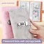 BEABOUT Sổ gửi tiền mặt, Đá cẩm thạch 100 túi A6 Chất kết dính tiết kiệm, PU chống nước có khóa mật khẩu Sách tiết kiệm tiền Hệ thống phong bì tiền mặt