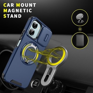 Chống Sốc OPPO A6 Pro A6X A6s A6t Pro A6c A6Pro A6tPro Trượt Bảo Vệ Ống Kính Máy Ảnh Giá Đỡ Vòng Điện Thoại Từ Tính Vỏ Giáp Vỏ Silicon Cứng