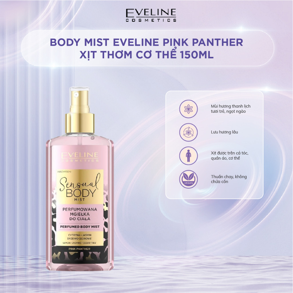 Body Mist Eveline Pink Panther xịt thơm cơ thể 150ml