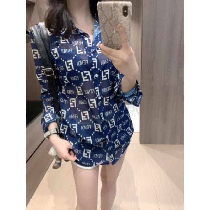 Áo sơ mi nữ phong cách mới với họa tiết nhung và trong suốt nhẹ nhàng