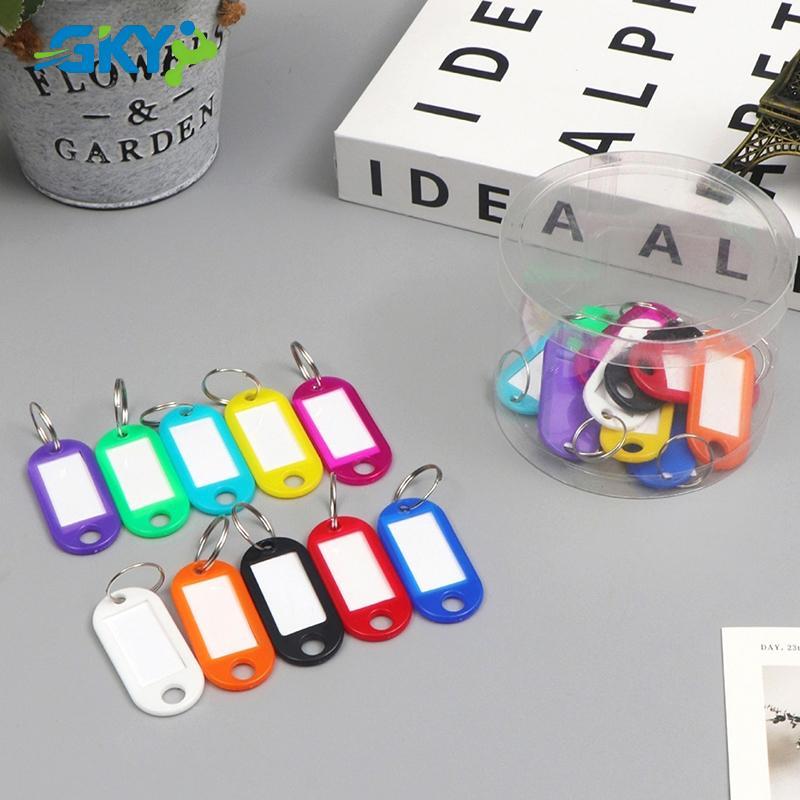 GKY 50 Chiếc Móc Khóa Nhiều Màu Sắc Thẻ Chìa Khóa Nhãn ID Tên Phòng Địa Chỉ TEL Số Bút Chìa Khóa Thẻ Hành Lý Có Vòng Chia GKY