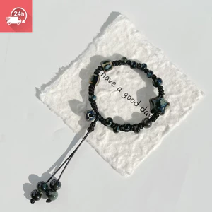 Phong cách cổ điển mới ngôi sao Trung Quốc gốm dệt tối màu Vòng tay nữ đa năng cá nhân