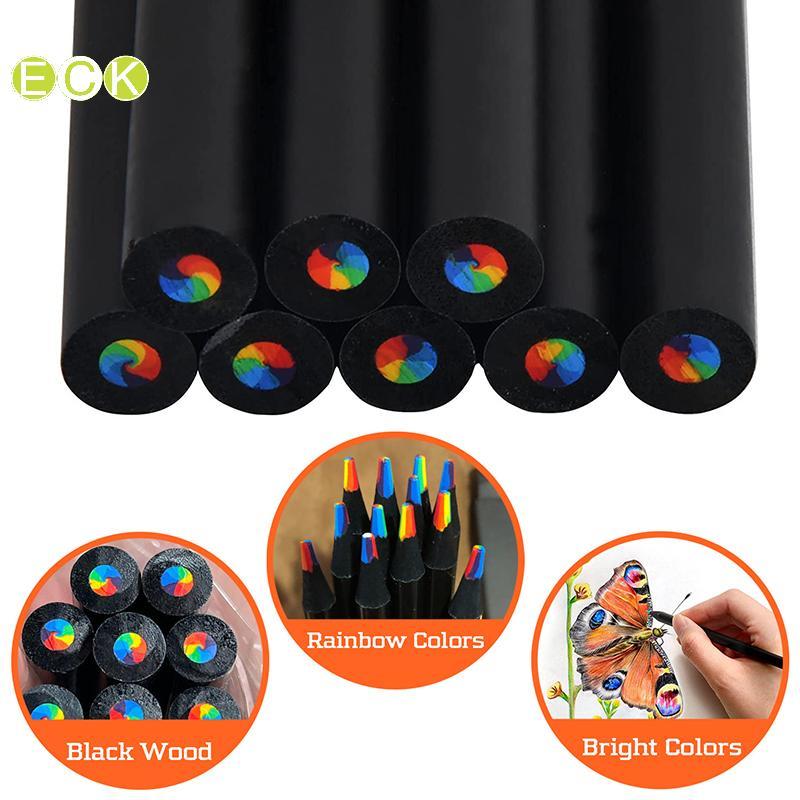 [ECK] Bút chì cầu vồng 7 màu Jumbo chuyển màu, vẽ nghệ thuật, tô màu, phác thảo, kiểu ngẫu nhiên