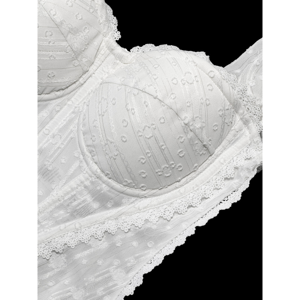 Cao Cấp Bán Chạy Ren Xương Cá Corset Trắng Corset Jacquard Camisole Dây Kéo Mùa Hè Mỏng Hơn Nhìn Xương Cá Ống