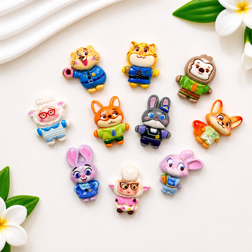 Set 10 Charm Thỏ và Cáo Zootopia dễ thương- Bộ charm thỏ cáo hottrend bán chạy 2026 bộ 10 chi tiết cute