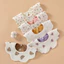 Hai Mặt Cho Bé Nước Bọt Khăn Cotton Nguyên Chất Chống Thấm Nước Yếm Gạc Mềm Mại Cho Bé Sơ Sinh Chống khạc nhổ Sữa Cánh Hoa Yếm 44JR