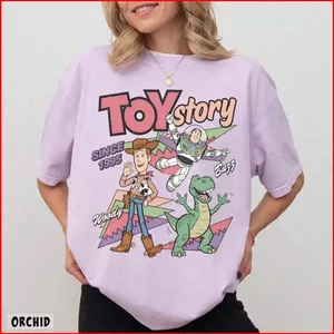 GC1 Toy Story 5 220g cotton dày áo thun Retro Disneyland Quà tặng Buzz LightYear Woody Slinky Jessie GC1