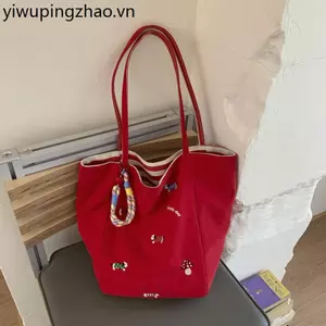 Túi Tote Thêu Dung Tích Lớn Chính Hãng Nữ 2026 Phong Cách Mới Thường Ngày Hai Mặt Đi Lại Học Sinh Lớp T