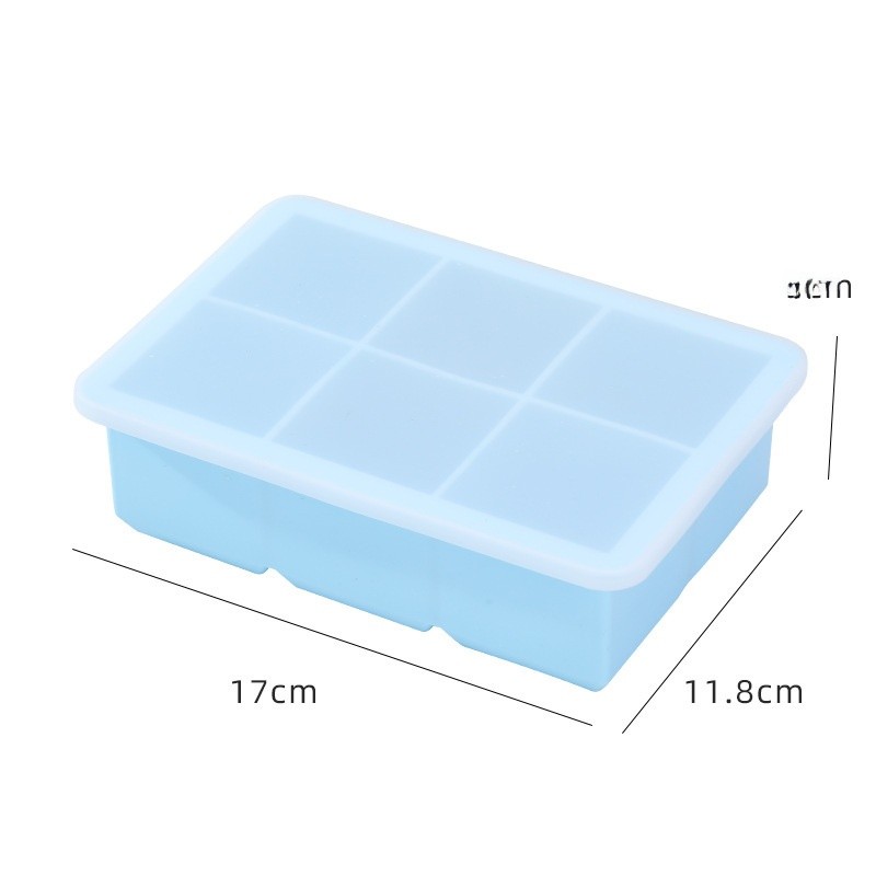 Khay Đá Khuôn Silicon Cấp Thực Phẩm Sáu Khay Bốn Khay Đá Viên Khuôn Có Nắp Hộp Đá Silicon Khuôn Làm Đá SUYY