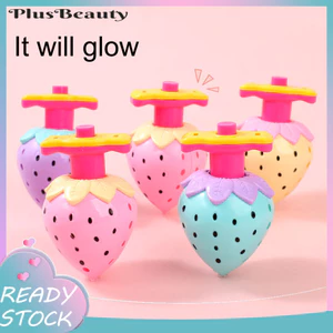 Đồ chơi con quay LED nhấp nháy Pluscloth, xoay nhiều màu, con quay dâu tây, tương tác, phát sáng, spinner trái cây, bé trai bé gái, quà tặng trẻ em