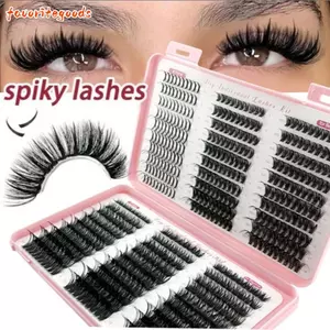 FAVORITEGOODS Lông mi chồn giả, Cụm lông mi mịn kết cấu lông mi giả, Khối lượng lâu trôi Người hâm mộ Khối lượng nhìn tự nhiên Lông mi giả Trang điểm