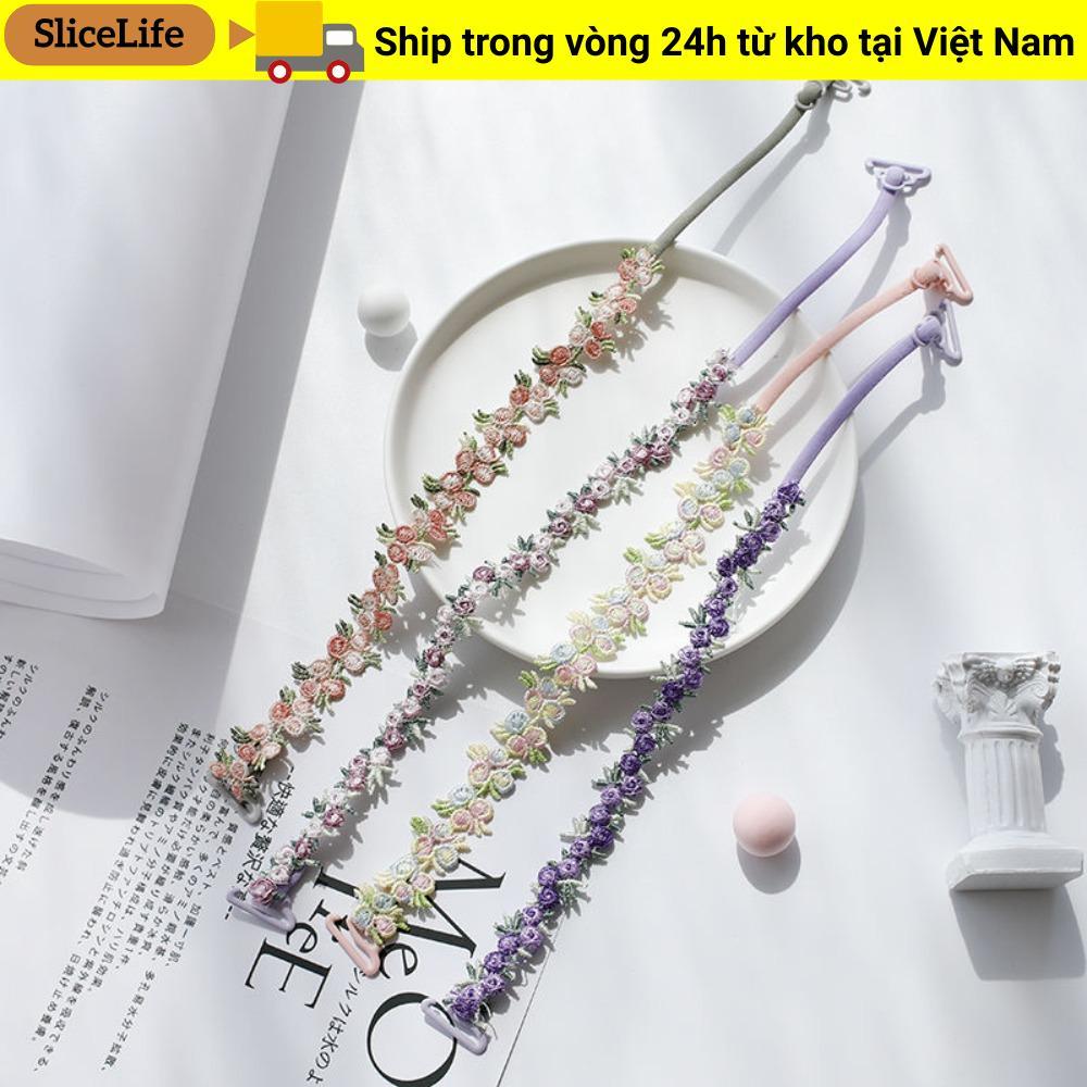 SLICELLIFE 1 Cặp Dây Đeo Áo Ngực Hoa, Dây Đeo Vai Co Giãn Chống Trơn Trượt, Polyester Mềm Có Thể Điều Chỉnh, Dây Quần Lót Đầm Tiệc Cưới