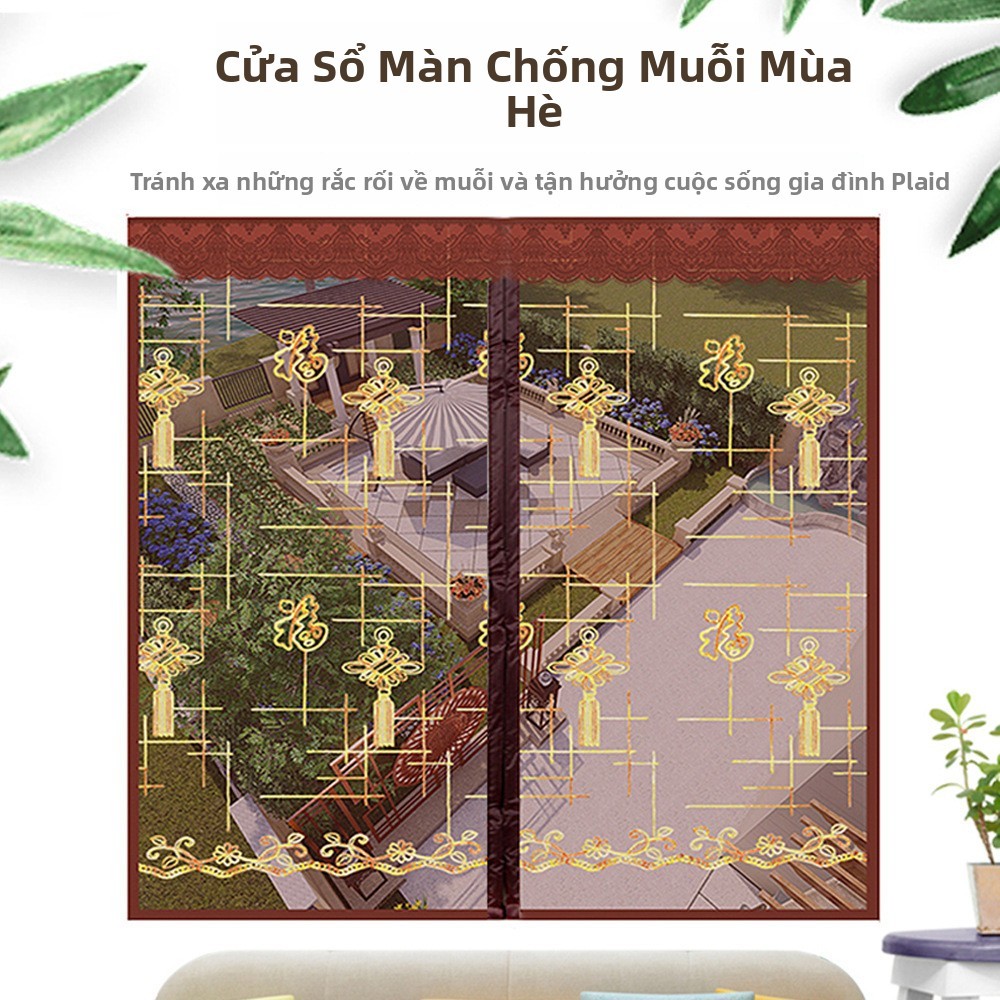Mùa Hè Velcro Chống Muỗi Rèm Cửa Phân Vùng Rèm Nam Châm Tự Hấp Thụ Hộ Gia Đình Phòng Ngủ In Mã Hóa