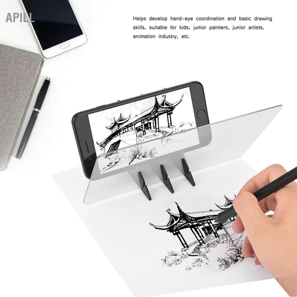 apill PUSOKEI Bảng vẽ quang học di động IP65 Công cụ phác thảo theo dõi chống nước Công cụ phác thảo stencil Copy Pad Bảng điều khiển máy chiếu phản chiếu gương cho ngành công nghiệp hoạt hình Giấy vải trắng