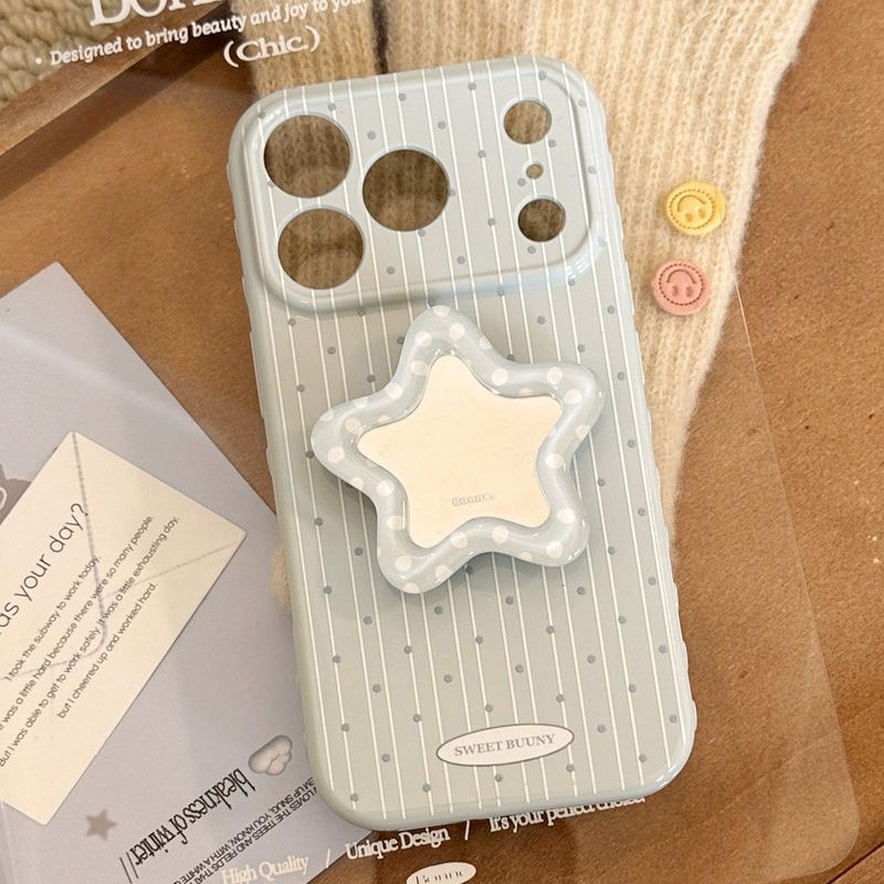 Túi Máy Ảnh Nút Gương Đứng Apple 17pro max Ốp Lưng Điện Thoại iPhone15 Mềm 16 Sọc Ngôi Sao ins Phong Cách Vỏ Bảo Vệ