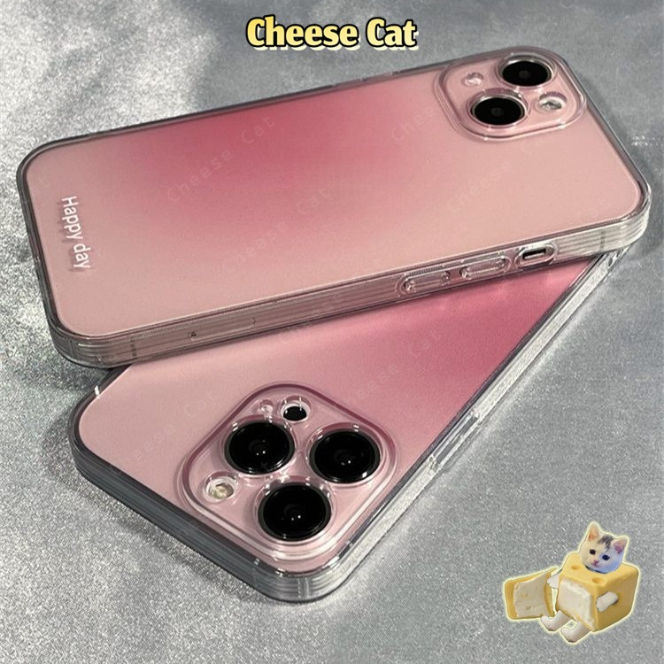Ốp lưng iPhone màu gradient trong suốt TPU bảo vệ ống kính cho iPhone 16 15 14 13 12 11 17 Pro Max XR Xs 7Plus