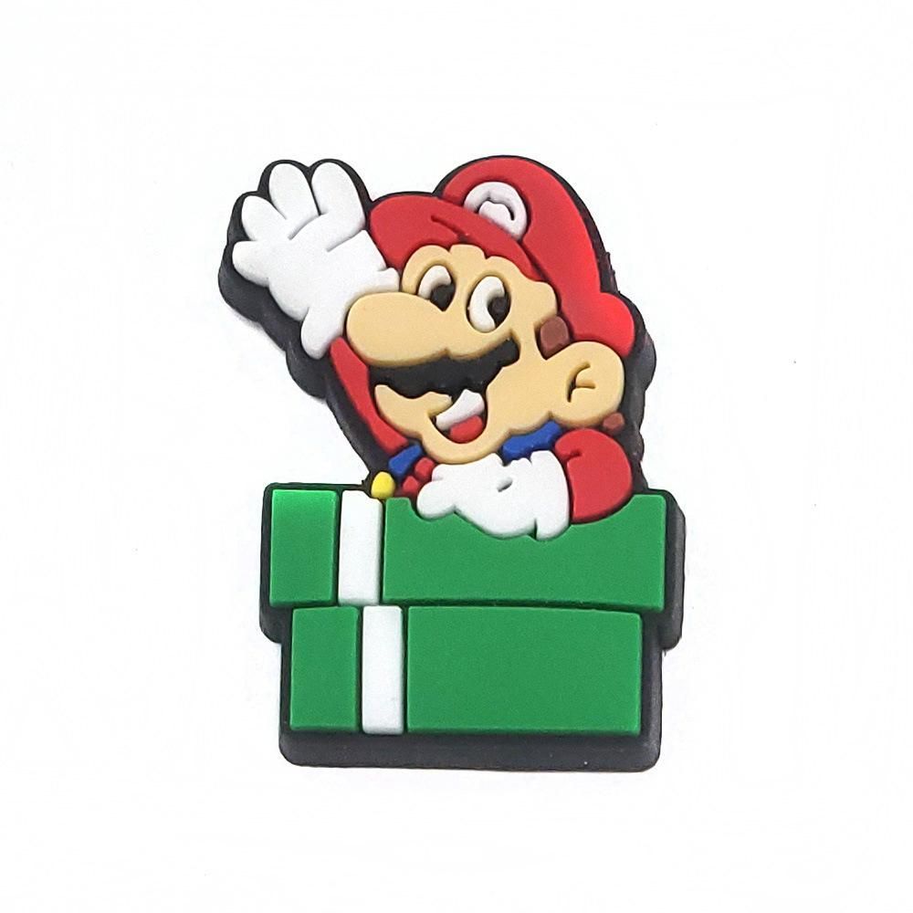 Set charm gắn dép cross MARIO, Nút gắn sticker dép cross trang trí cham 2D hoạt hình CROSS TREND