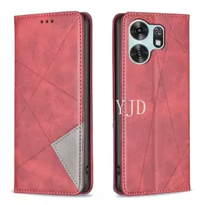 Ốp Lưng Cho Honor 500 Smart X6D Từ Đóng Cửa Khe Cắm Thẻ Da Hình Thoi Chống Rơi Vỏ Điện Thoại