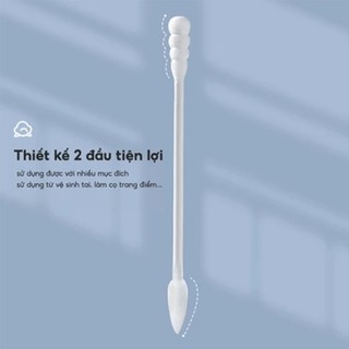 Hộp 200/400 Tăm Bông Ngoáy Tai Hai Đầu Tiện Lợi, Bông Tăm Cho Bé Sơ Sinh Thiết Kế Đa Chức Năng