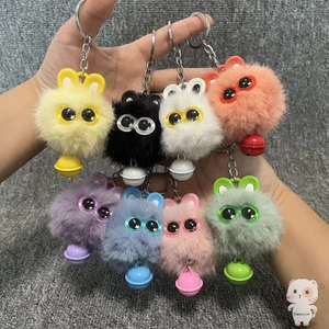 【Chamvn】Móc khóa hình búp bê than mắt to dễ thương cặp đôitrang trí túi xách cho học sinh