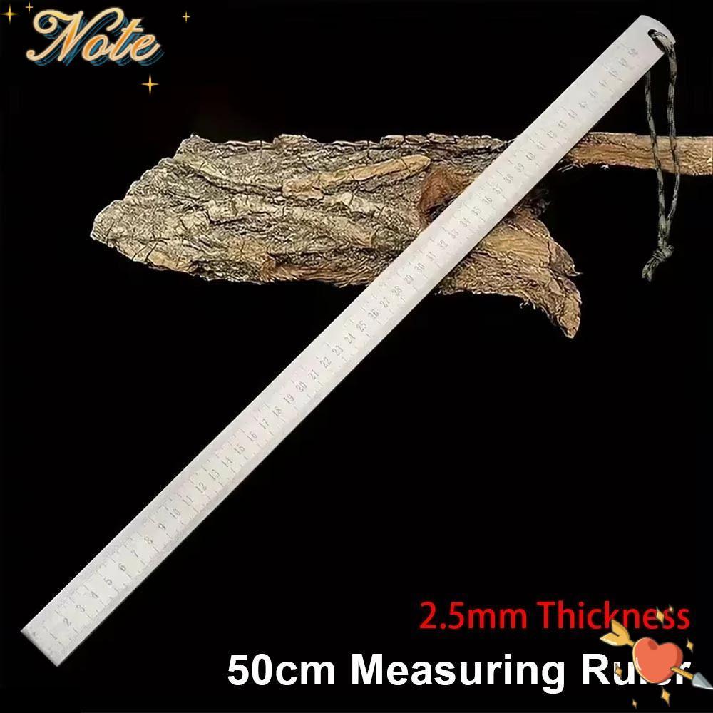 NOTE1 1 Cái Thước Thép Không Gỉ, Dụng Cụ Đo Công Nghiệp Thép Quench 50cm, Đầu Cứng Tỉ Lệ Kép Độ Chính Xác Cao Đo Vẽ Đa Năng Sử Dụng Khẩn Cấp