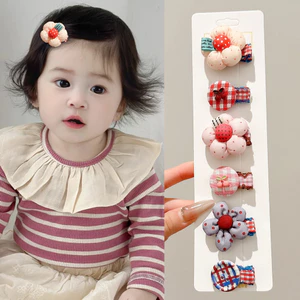 Bé Có Thể Hoa Full Vải Tóc Trẻ Em Trán Nổ Kẹp Tóc Nhỏ Không Làm Tổn Thương Tóc Bên Kẹp Mũ Đội Đầu 26.4.20