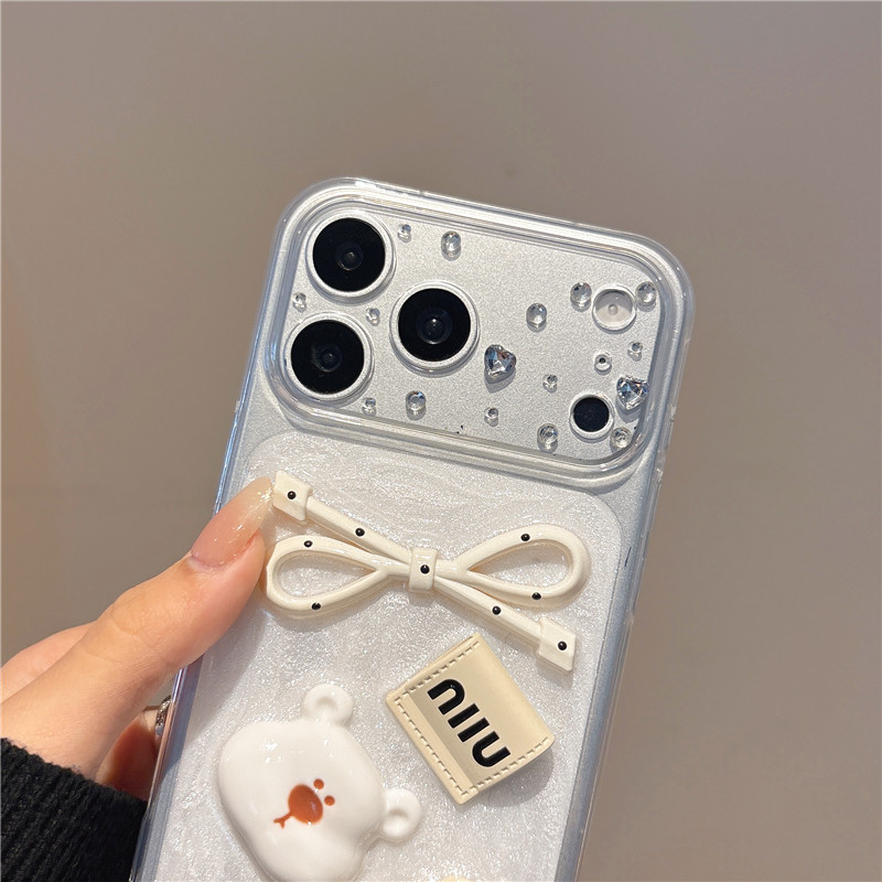 Ốp điện thoại đầu gấu Bowsuit cho iPhone 17 Pro Max 17 16 15 14 13 12 11 Vỏ điện thoại chống rung