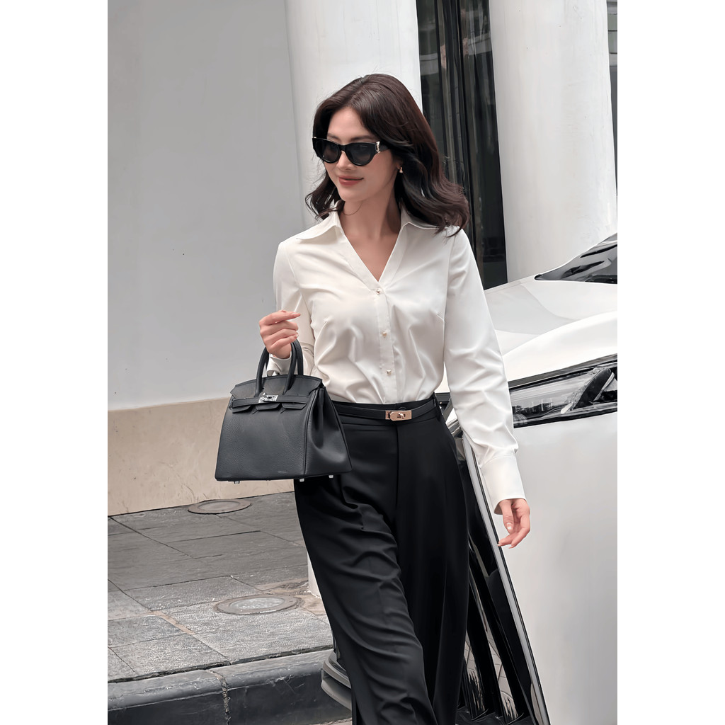 Quần tây nữ ELLA DORA ống suông dáng dài form đẹp thanh lịch dễ phối công sở 2 màu ĐEN/TRẮNG [Q29]