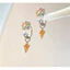 Trang sức thời trang nữ - Vòng và bông tai hình học từ zircon móng ngựa đa năng