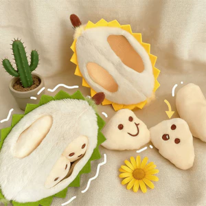 < Pluscloth > Móc khóa sang trọng sầu riêng thực tế có thể tháo rời Đồ chơi giảm căng thẳng có thể bóp được Mặt dây chuyền trái cây dễ thương cho túi xách Ba lô Quà tặng cho trẻ em và người lớn Mặt dây chuyền Đông Nam Á Pillo