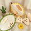 < Pluscloth > Móc khóa sang trọng sầu riêng thực tế có thể tháo rời Đồ chơi giảm căng thẳng có thể bóp được Mặt dây chuyền trái cây dễ thương cho túi xách Ba lô Quà tặng cho trẻ em và người lớn Mặt dây chuyền Đông Nam Á Pillo