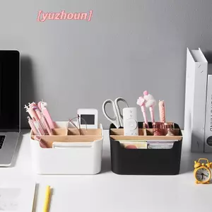Hộp đựng máy tính để bàn bằng gỗ để điều khiển từ xa Giá đỡ đa năng 4 ngăn cho bàn văn phòng tại nhà